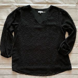 Calvin Klein Black V Neck Long Sleeve